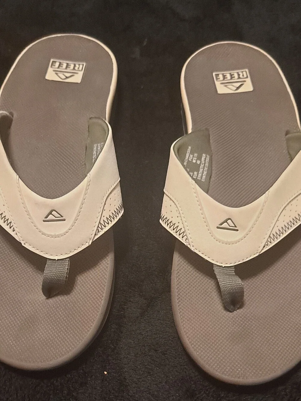 Reef Mens White and Gray Comfortable Cushion Flip Sandals Sz 15